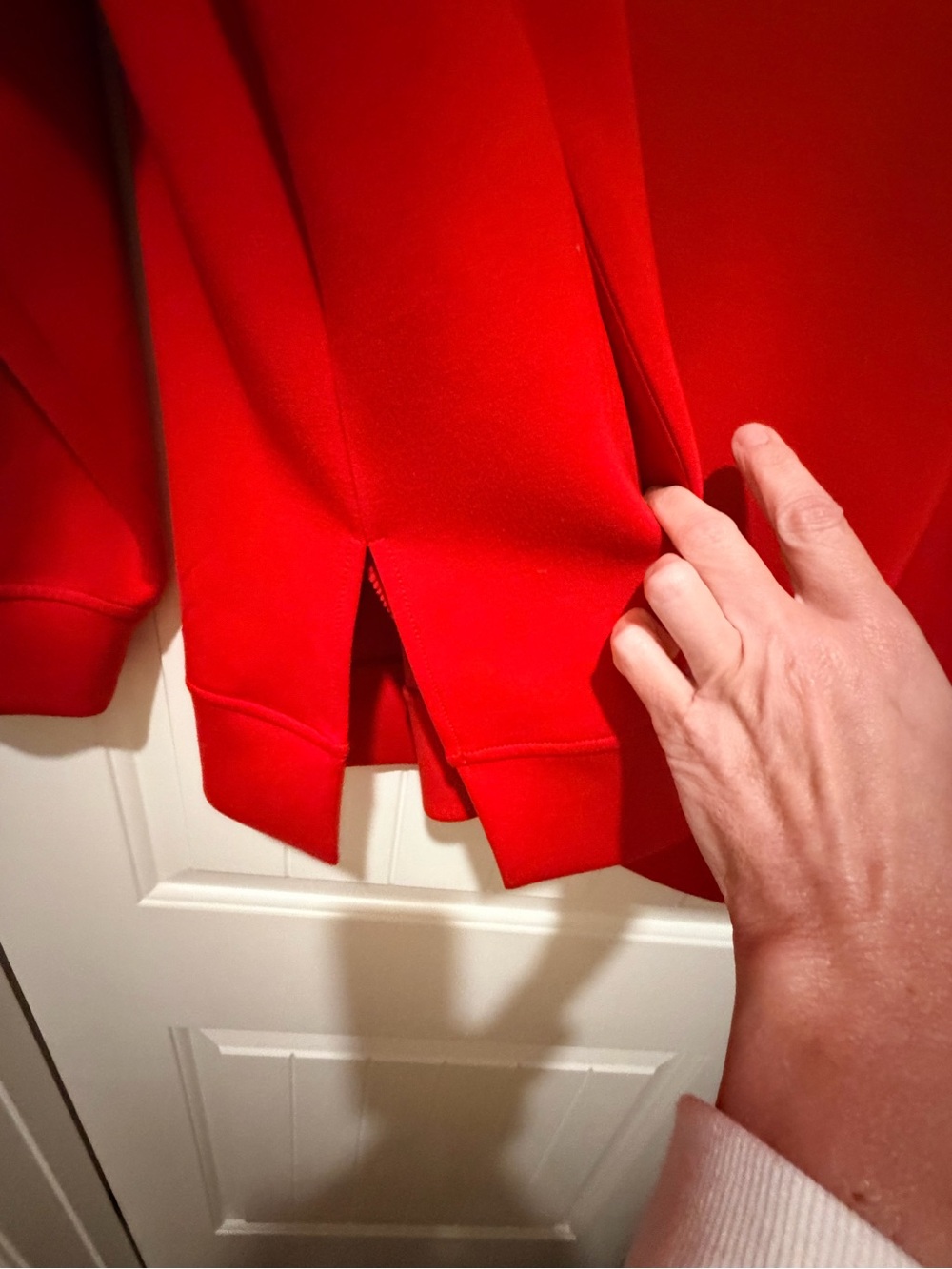 Red Ruffled Half-Zip Pullover - Picture 3 of 7